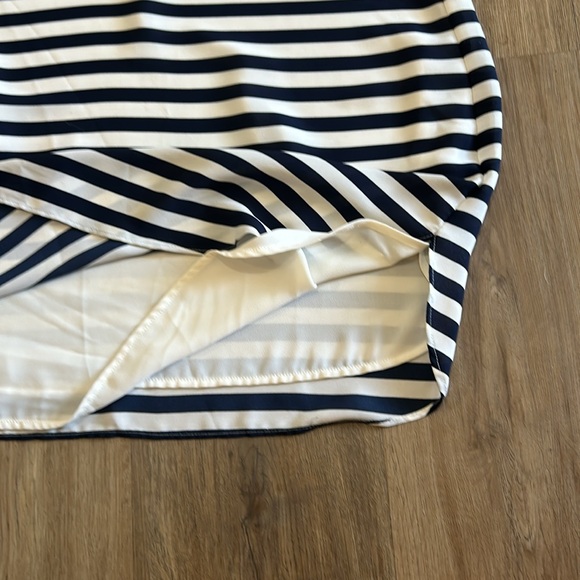 LOFT Navy blue and white striped sleeveless scoop neck dress in size medium - Picture 10 of 11